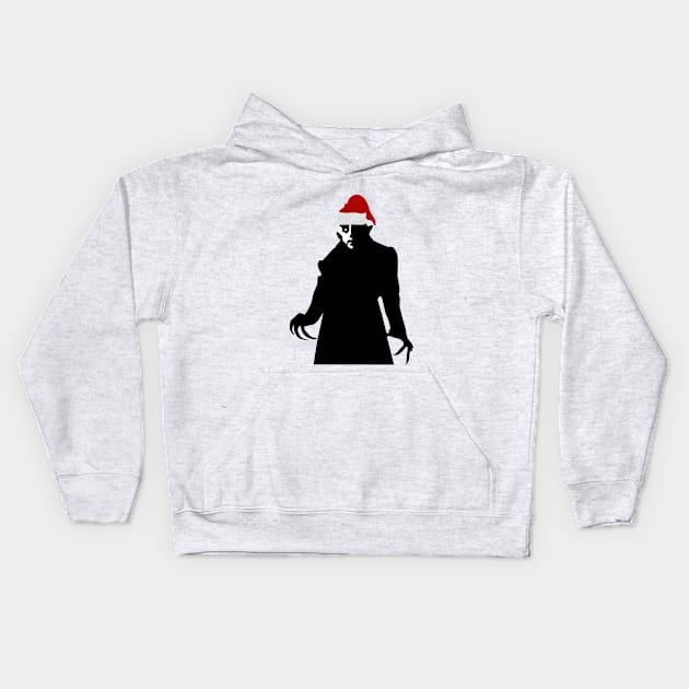 christmas santa claus vampire nosferatu Kids Hoodie by gossiprag